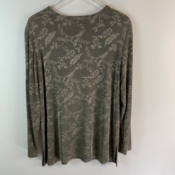 French Laundry Floral & Leaf Print  Knit Pullover Size Large - Picture 8 of 9
